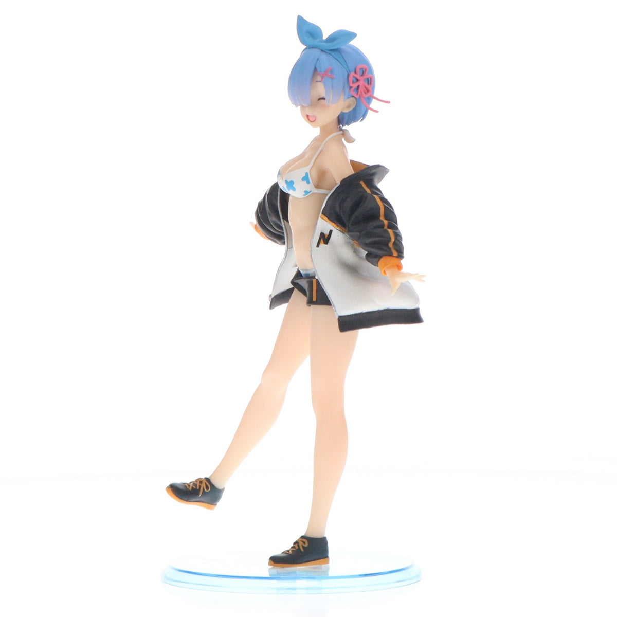 【中古即納】[FIG] タイトーオンラインクレーン限定 レム(笑顔ver) Re:ゼロから始める異世界生活 プレシャスフィギュア レム～ジャンパー水着 Ver.～ プライズ タイトー(20200610)
