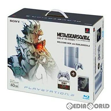 【中古即納】[PS3](本体)プレイステーション3 PLAYSTATION3 METAL GEAR SOLID 4(メタルギアソリッド4) WELCOME BOX with DUALSHOCK3 HDD40GB サテン・シルバー同梱版(CEJH-10002) ソニー・コンピュータエンタテインメント (20080612)