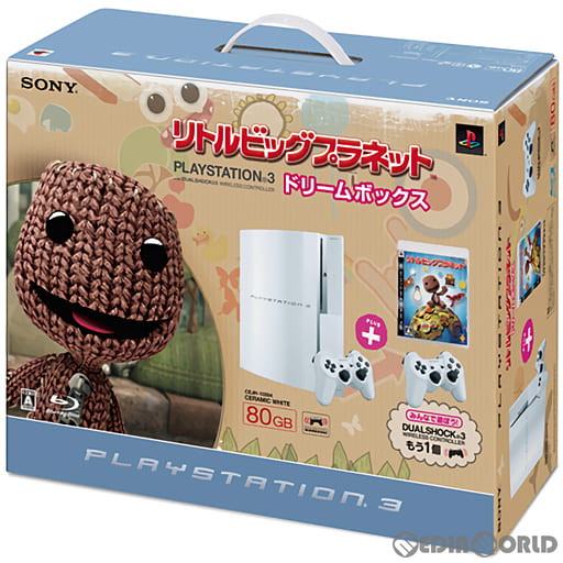 【中古即納】[PS3](本体)プレイステーション3 PLAYSTATION3 リトルビッグプラネット ドリームボックス HDD80GB セラミック・ホワイト(CECHL00CW)同梱版(CEJH-10004) ソニー・コンピュータエンタテインメント (20081030)