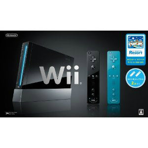 【中古即納】[Wii](本体)Wii(クロ) (Wiiリモコンプラスx2個(クロ/アオ)＆Wii Sports Resort(スポーツリゾート)同梱) (RVL-S-KABH)(20110623)