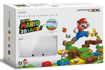 【中古即納】[3DS](本体)スーパーマリオ 3Dランド パック ニンテンドー3DS アイスホワイト＆スーパーマリオブラザーズ保存SDメモリ2GB同梱(CTR-S-WAAM) 任天堂 (20120324)