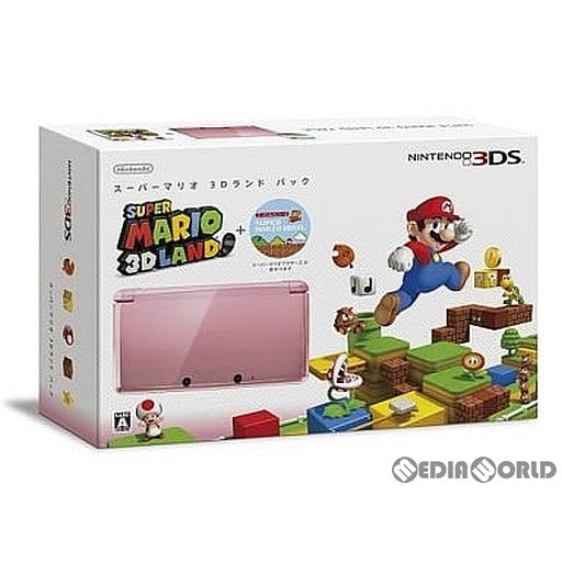 【中古即納】[3DS](本体)スーパーマリオ 3Dランド パック ニンテンドー3DS ミスティックピンク&スーパーマリオブラザーズ保存SDメモリ2GB同梱(CTR-S-PAAM) 任天堂 (20120324)