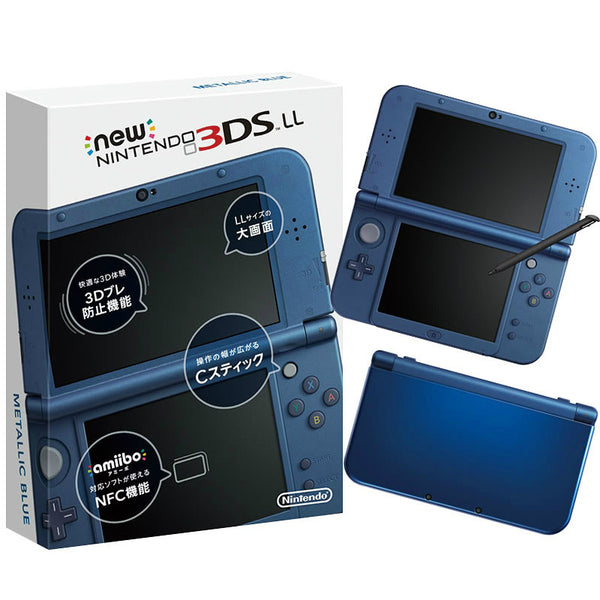 IPS液晶 完動品 NEW 3DS LL 本体 メタリックブルー 付属品完備 ...