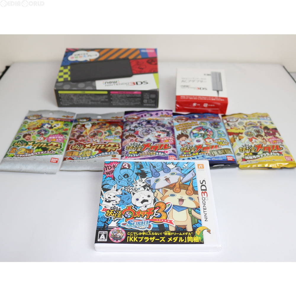 【中古即納】[3DS](本体)(SET)Newニンテンドー3DS ブラック「妖怪ウォッチ3 スシ」はじめようセット 任天堂/レベルファイブ/バンダイ (20141011)