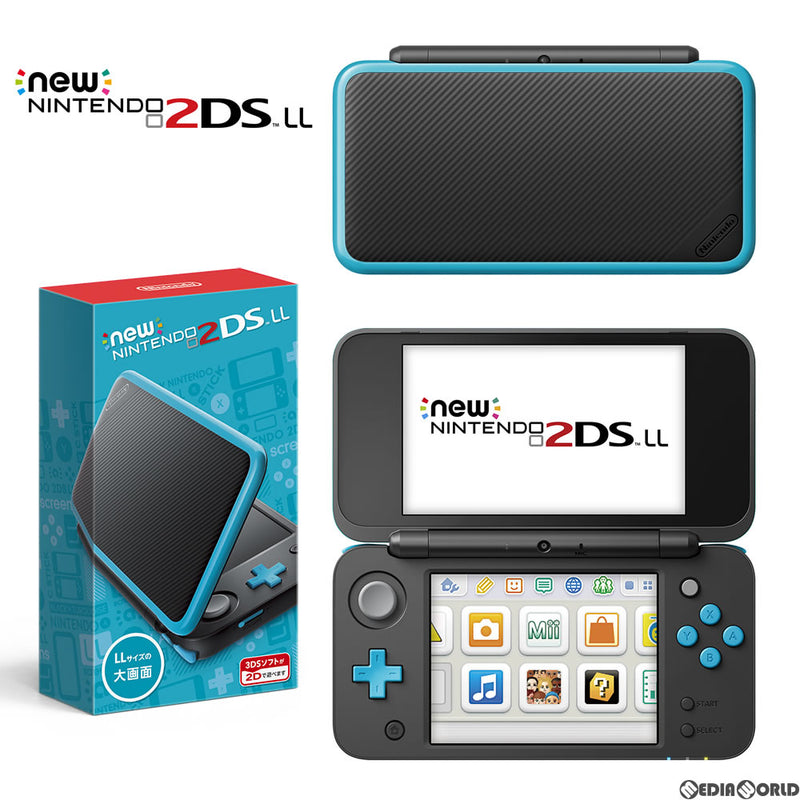 3DS](本体)Newニンテンドー2DS LL ブラック×ターコイズ(JAN-S-BAAA)