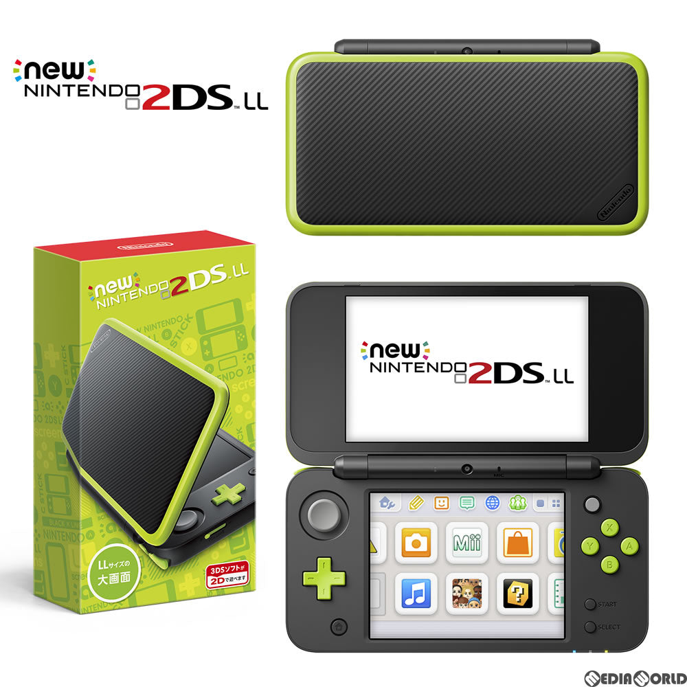 【新品即納】[3DS](本体)Newニンテンドー2DS LL ブラック×ライム(JAN-S-MAAA) 任天堂 (20171005)