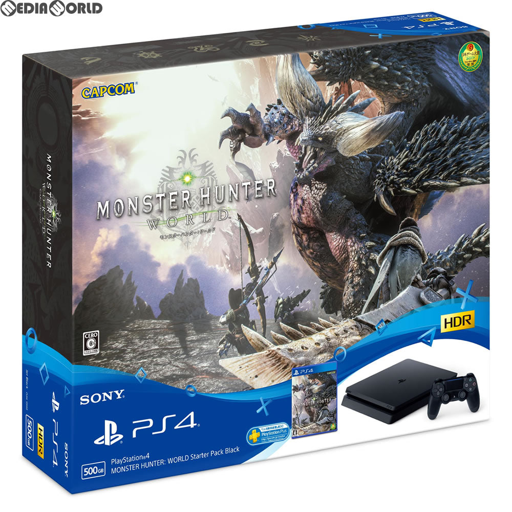 【新品即納】[PS4](本体)プレイステーション4 PlayStation4 MONSTER HUNTER: WORLD Starter Pack Black(モンスターハンター:ワールド スターターパック ブラック)(CUHJ-10022) ソニー・インタラクティブエンタテインメント (20180126)