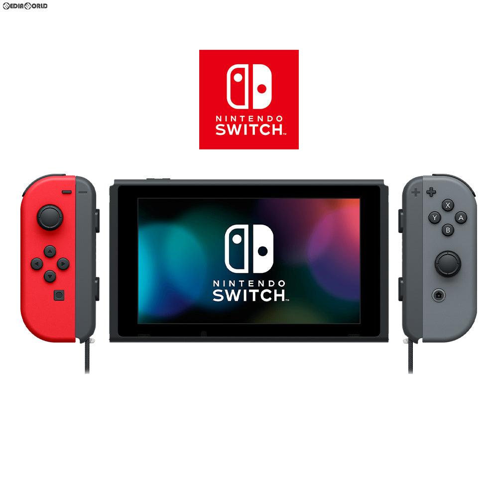 【中古即納】[Switch](本体)マイニンテンドーストア限定 Nintendo Switch(ニンテンドースイッチ) カスタマイズ Joy-Con(L) レッド/(R) グレー Joy-Conストラップ ブラック(HAC-S-KAYAA) 任天堂 (20170303)