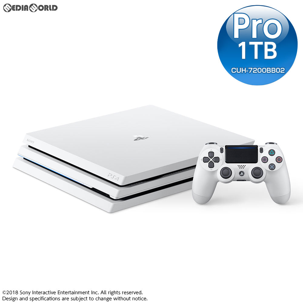 【中古即納】[本体][PS4]プレイステーション4 プロ PlayStation4 Pro グレイシャー・ホワイト 1TB(CUH-7200BB02)(20181012)