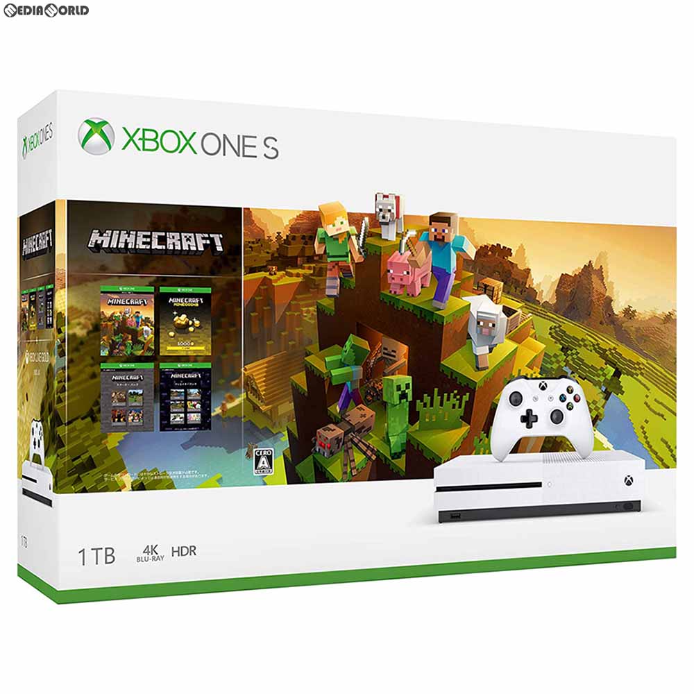 【中古即納】[XboxOne](本体)Xbox One S 1TB(Minecraft(マインクラフト) マスター コレクション同梱版)(234-00670) 日本マイクロソフト (20181023)
