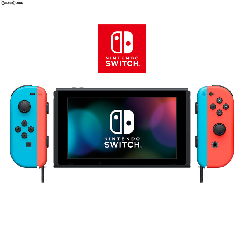 【中古即納】[Switch](本体)マイニンテンドーストア限定 Nintendo Switch カスタマイズ Joy-Con(L)  ネオンブルー/(R) ネオンレッド Joy-Conストラップ ネオンレッド/ネオンブルー(HAC-S-KAYAA)(20170303)