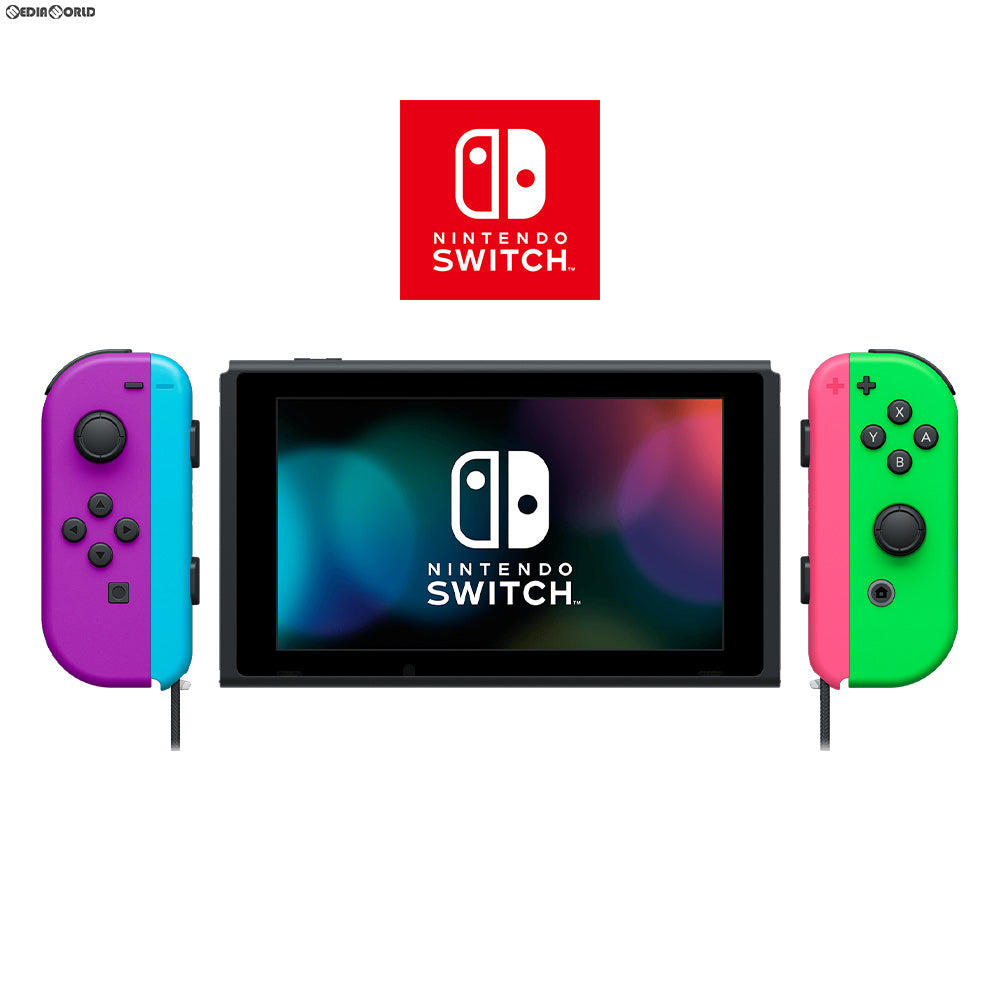 【中古即納】[本体][Switch]マイニンテンドーストア限定 Nintendo Switch(ニンテンドースイッチ) 2台目用セット カスタマイズ Joy-Con(L) ネオンパープル/(R) ネオングリーン Joy-Conストラップ ネオンブルー/ネオンピンク(HAD-S-KAYAA)(20190830)