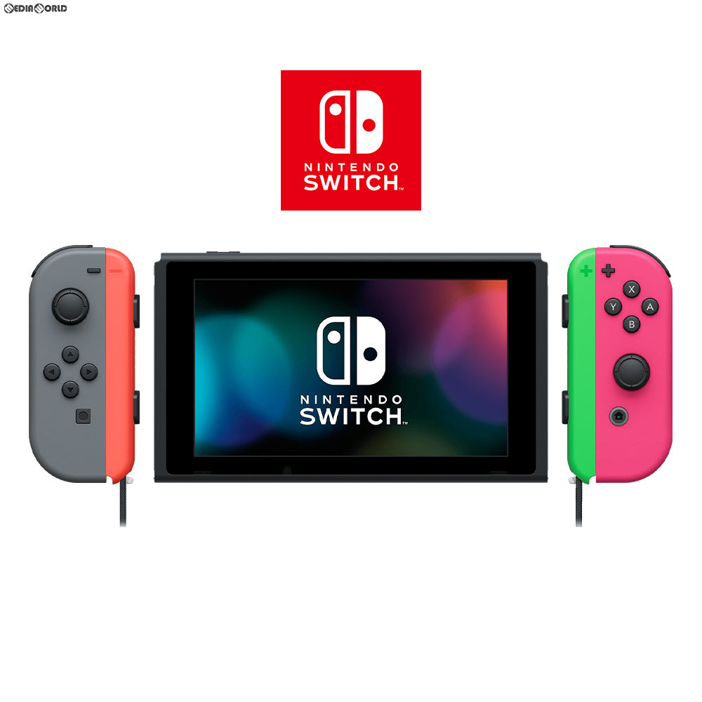 【中古即納】[本体][Switch]マイニンテンドーストア限定 Nintendo Switch(ニンテンドースイッチ) カスタマイズ Joy-Con(L) グレー/(R) ネオンピンク Joy-Conストラップ ネオンレッド/ネオングリーン(HAC-S-KAYAA)(20170303)
