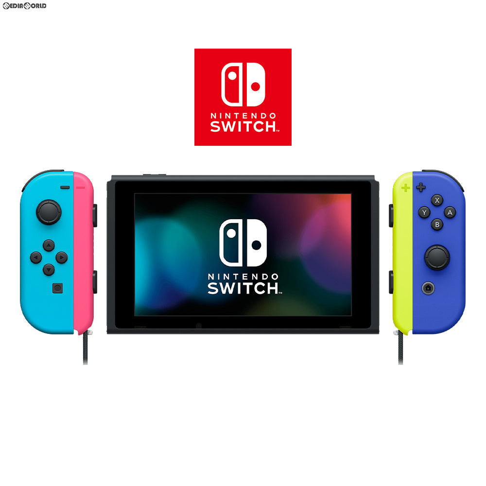 【中古即納】[本体][Switch]マイニンテンドーストア限定 Nintendo Switch(ニンテンドースイッチ) カスタマイズ Joy-Con(L) ネオンブルー/(R) ブルー Joy-Conストラップ ネオンピンク/ネオンイエロー(HAD-S-KAYAA)(20190830)