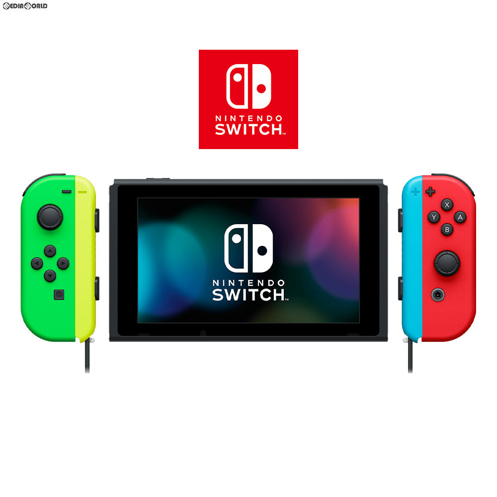 【中古即納】[本体][Switch]マイニンテンドーストア限定 Nintendo Switch(ニンテンドースイッチ) カスタマイズ Joy-Con(L) ネオングリーン/(R) レッド Joy-Conストラップ ネオンイエロー/ネオンブルー(HAD-S-KAYAA)(20190830)