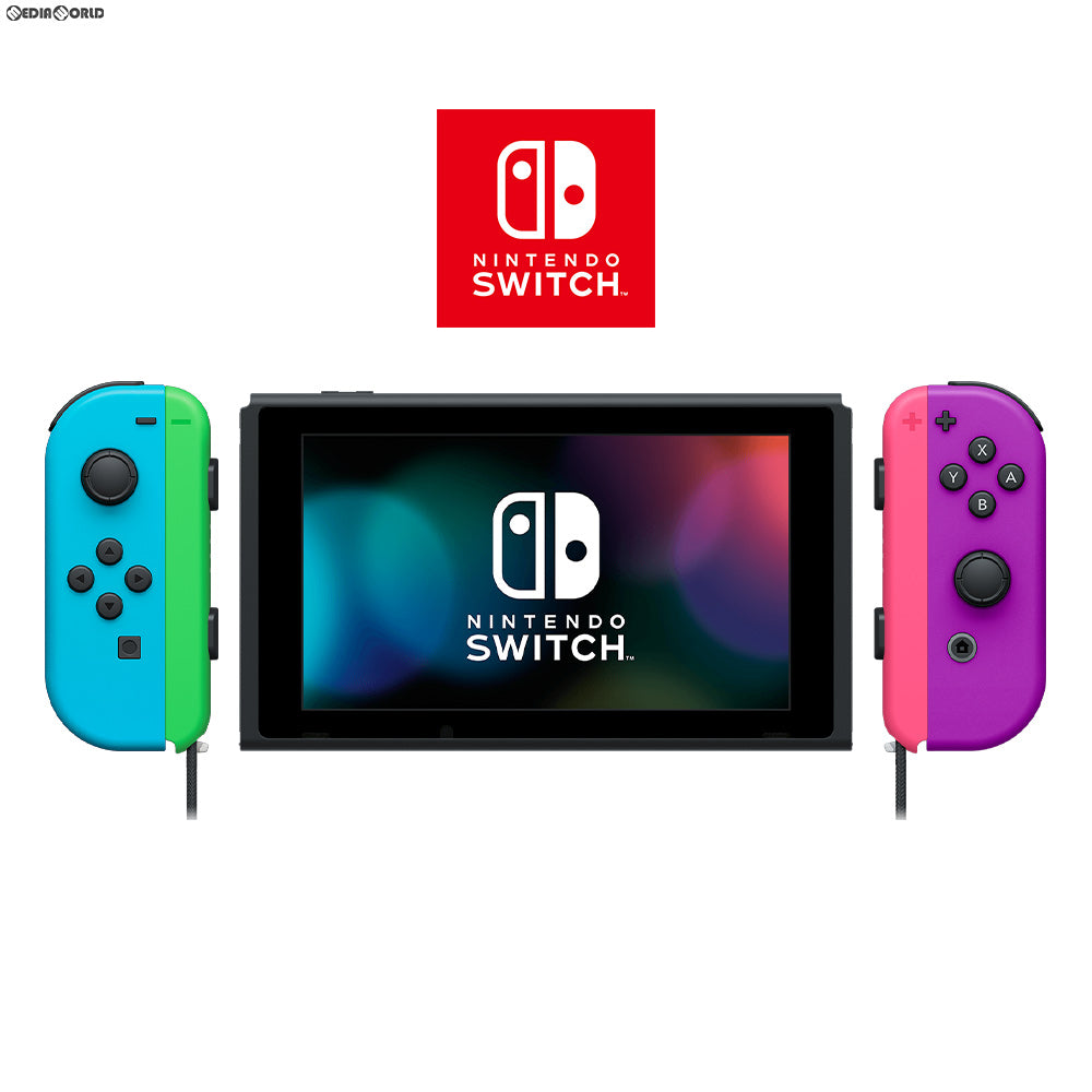 【中古即納】[Switch](本体)マイニンテンドーストア限定 Nintendo Switch(ニンテンドースイッチ) カスタマイズ Joy-Con(L) ネオンブルー/(R) パープル Joy-Conストラップ ネオングリーン/ネオンピンク(HAD-S-KAYAA)(20190830)