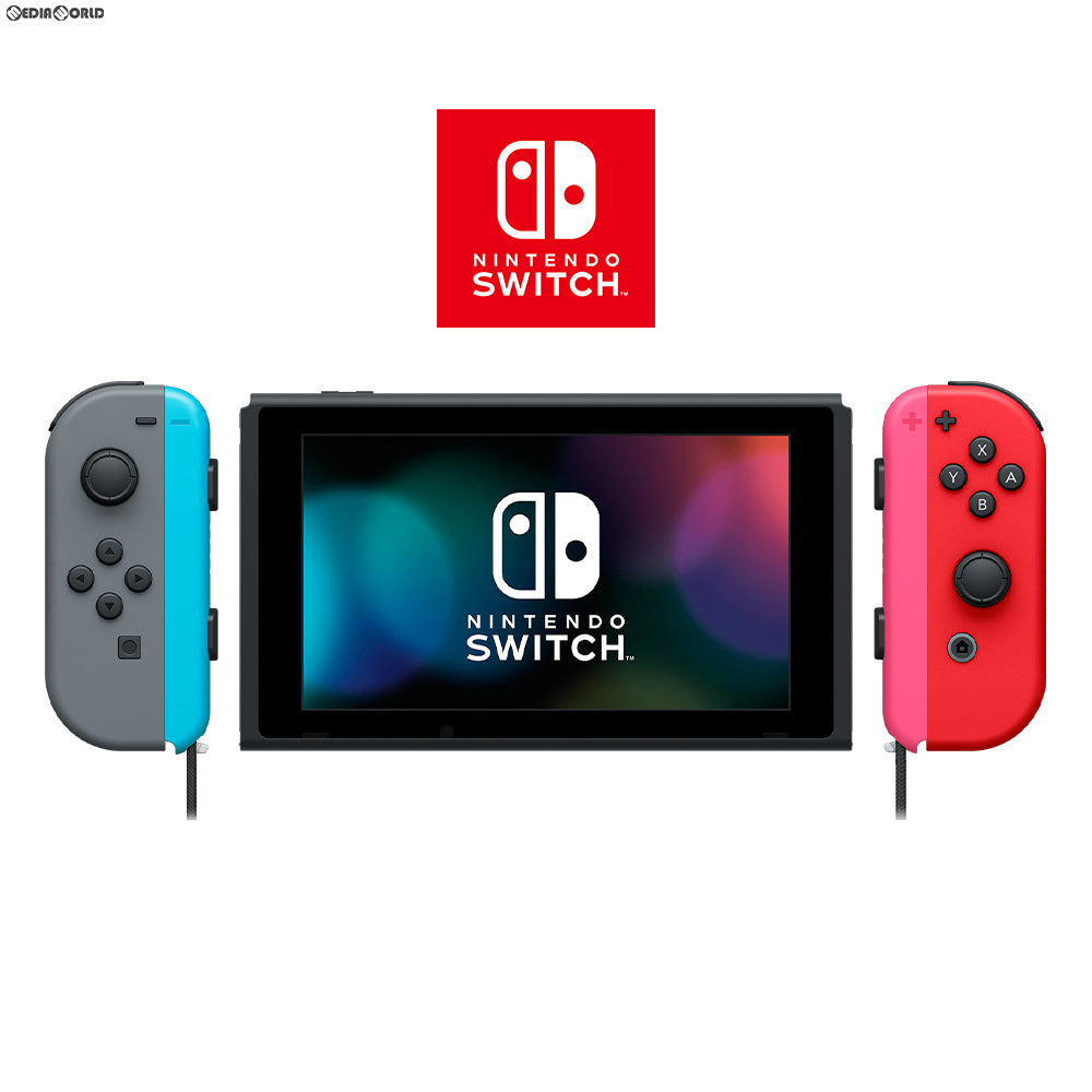【中古即納】[お得品][B品][Switch](本体)マイニンテンドーストア限定 Nintendo Switch(ニンテンドースイッチ) カスタマイズ Joy-Con(L) グレー/(R) レッド Joy-Conストラップ ネオンブルー/ネオンピンク(HAC-S-KAYAA) 任天堂 (20170303)