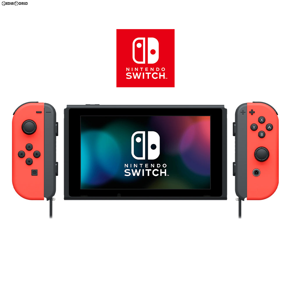 【中古即納】[本体][Switch]マイニンテンドーストア限定 Nintendo Switch(ニンテンドースイッチ) カスタマイズ Joy-Con(L) ネオンレッド/R ネオンレッド Joy-Conストラップ ブラック/ブラック(HAD-S-KAYAA)(20190830)