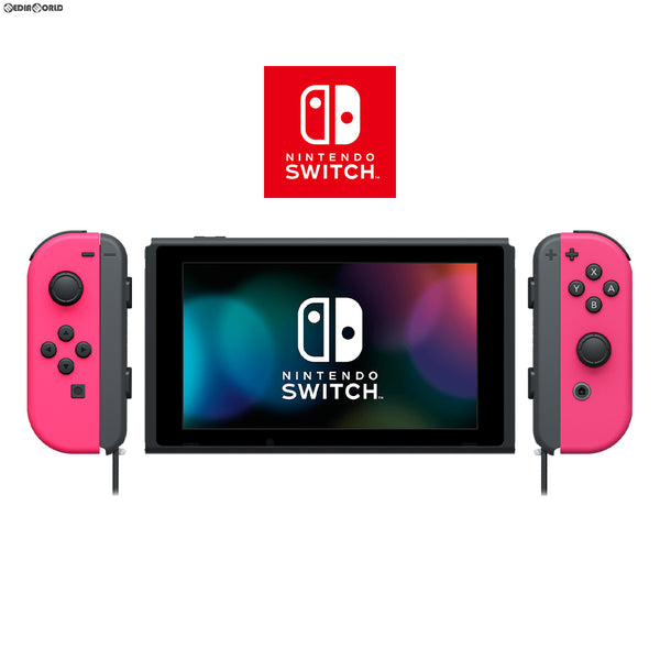 【中古即納】[Switch](本体)マイニンテンドーストア限定 Nintendo Switch(ニンテンドースイッチ 有機ELモデル) カスタマイズ Joy-Con(L) ネオンピンク/(R) ネオンピンク Joy-Conストラップ ブラック/ブラック(HEG-S-KAYAA)(20211008)
