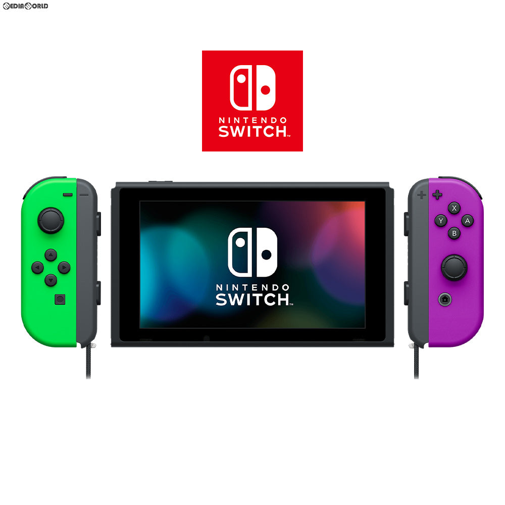 【中古即納】[本体][Switch]マイニンテンドーストア限定 Nintendo Switch(ニンテンドースイッチ) カスタマイズ Joy-Con(L) ネオングリーン//(R) ネオンパープル Joy-Conストラップ ブラック/ブラック(HAD-S-KAYAA)(20190830)