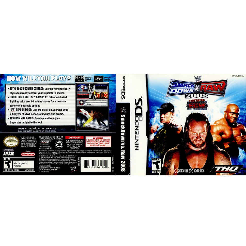 【中古即納】[NDS]WWE SmackDown vs. Raw 2008(北米版)(NTR-AW8E-USA) THQ (20071113)