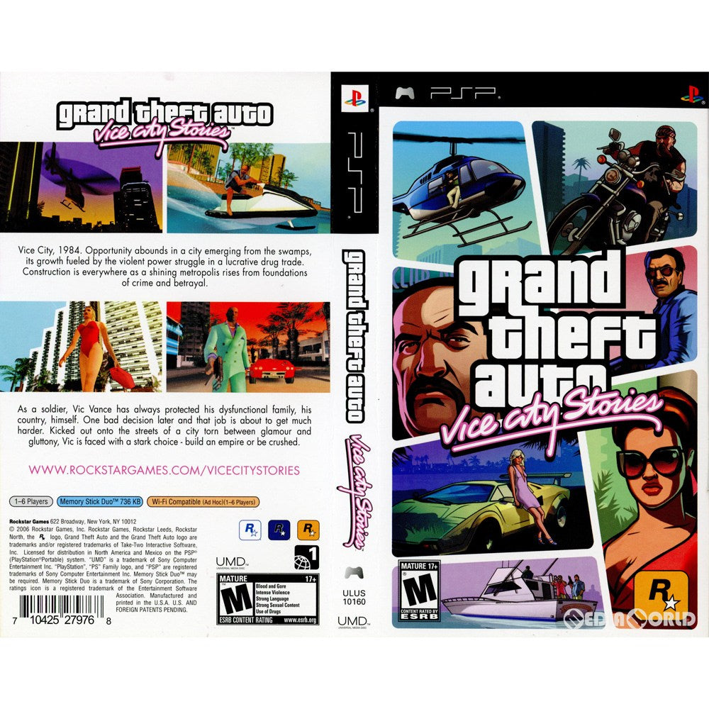 【中古即納】[PSP]Grand Theft Auto:Vice City Stories(グランド・セフト・オート・バイスシティ・ストーリーズ) 北米版(ULUS-10160) Rockstar Games (20061031)