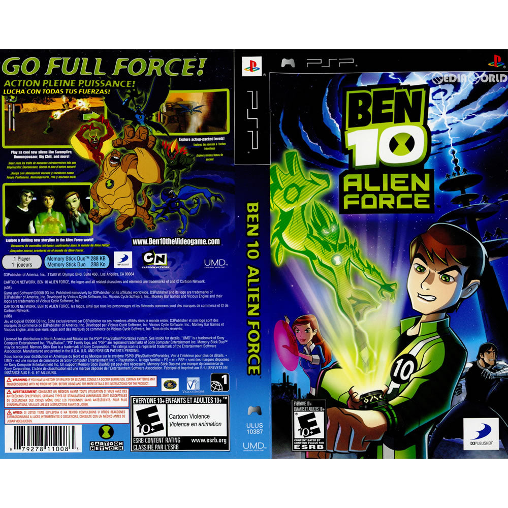 【中古即納】[PSP]Ben 10 Alien Force(ベン 10 エイリアン フォース)(北米版)(ULUS-10387) ディースリー・パブリッシャー (20081103)