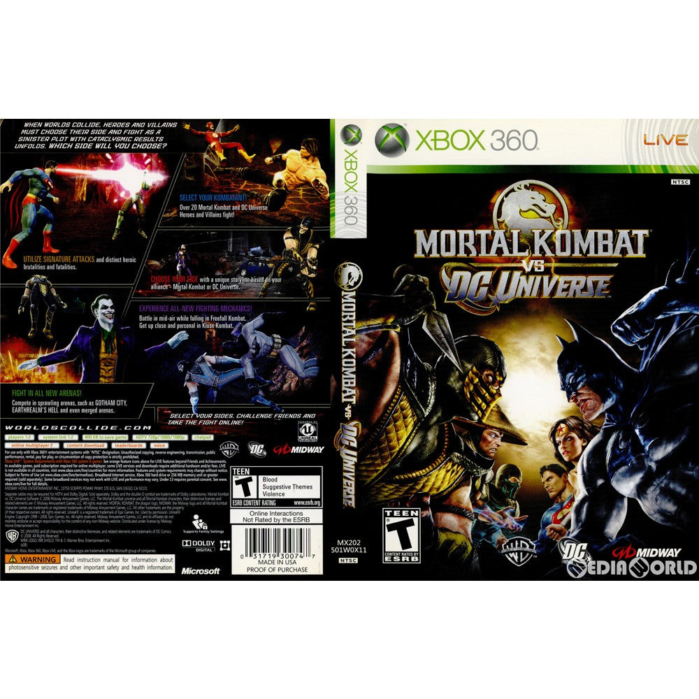 【中古即納】[Xbox360]Mortal Kombat vs. DC Universe(モータルコンバット VS. DCユニバース) 北米版(MX202-501W0X11)(20081116)