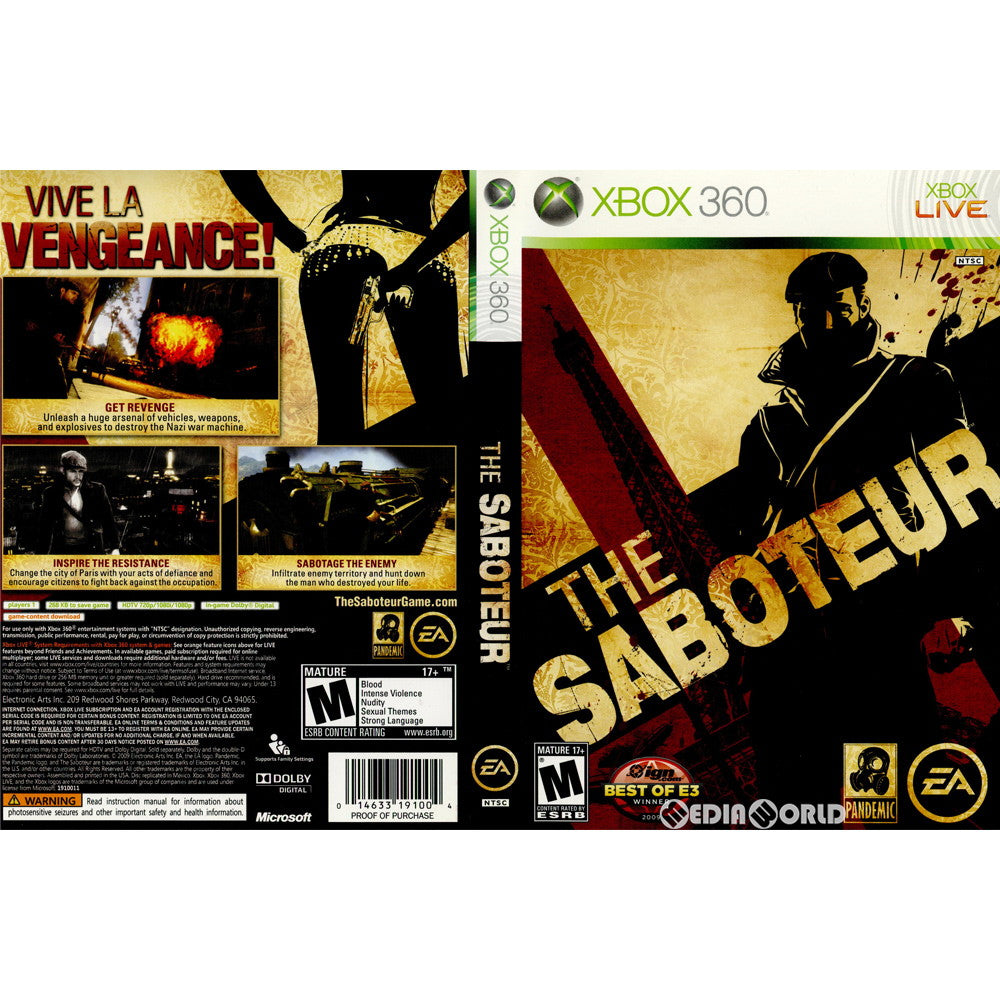 【中古即納】[Xbox360]THE SABOTEUR(ザ・サボチュア)(北米版)(20091119)