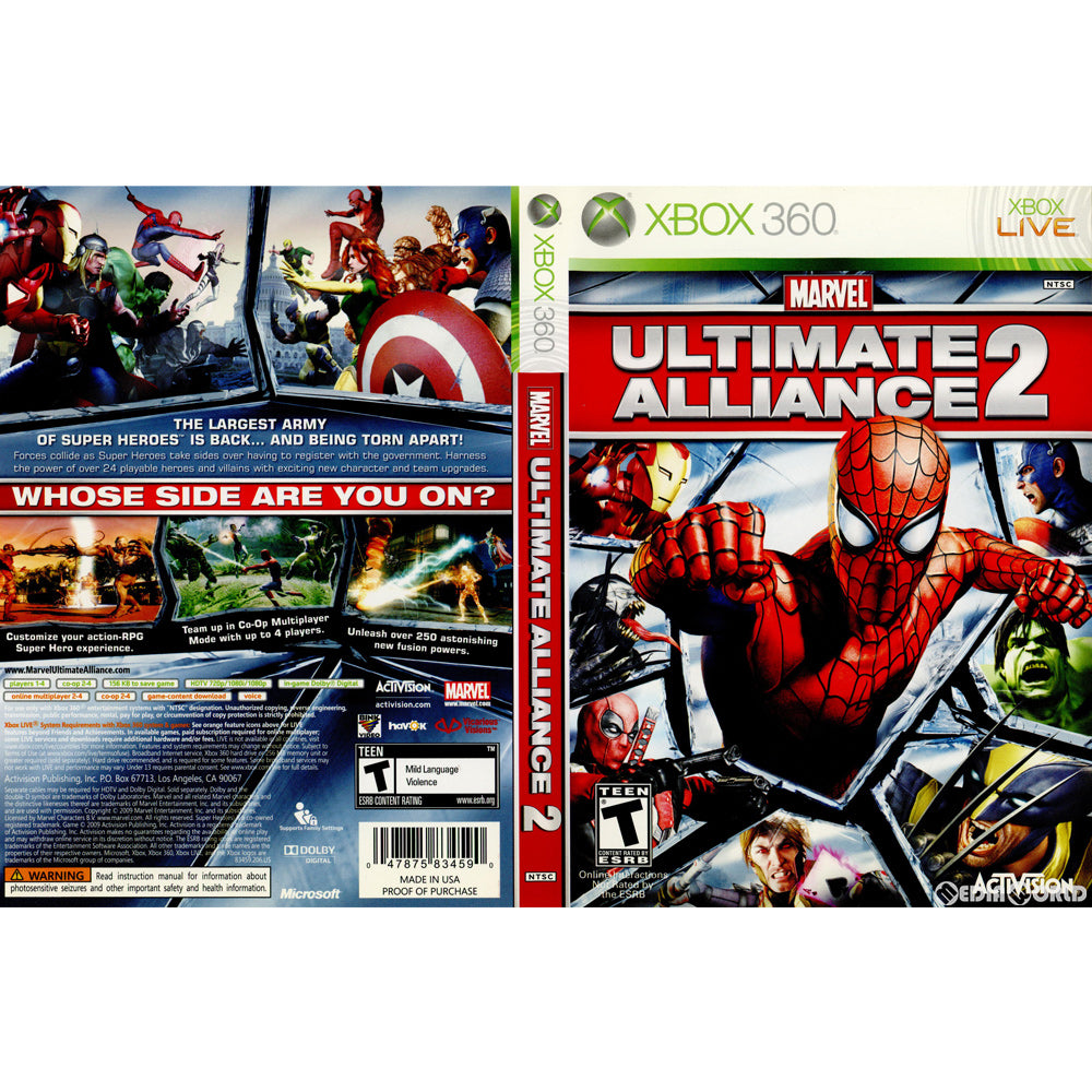 【中古即納】[Xbox360]MARVEL ULTIMATE ALLIANCE 2(マーベル アルティメット アライアンス2) 北米版(20090916)