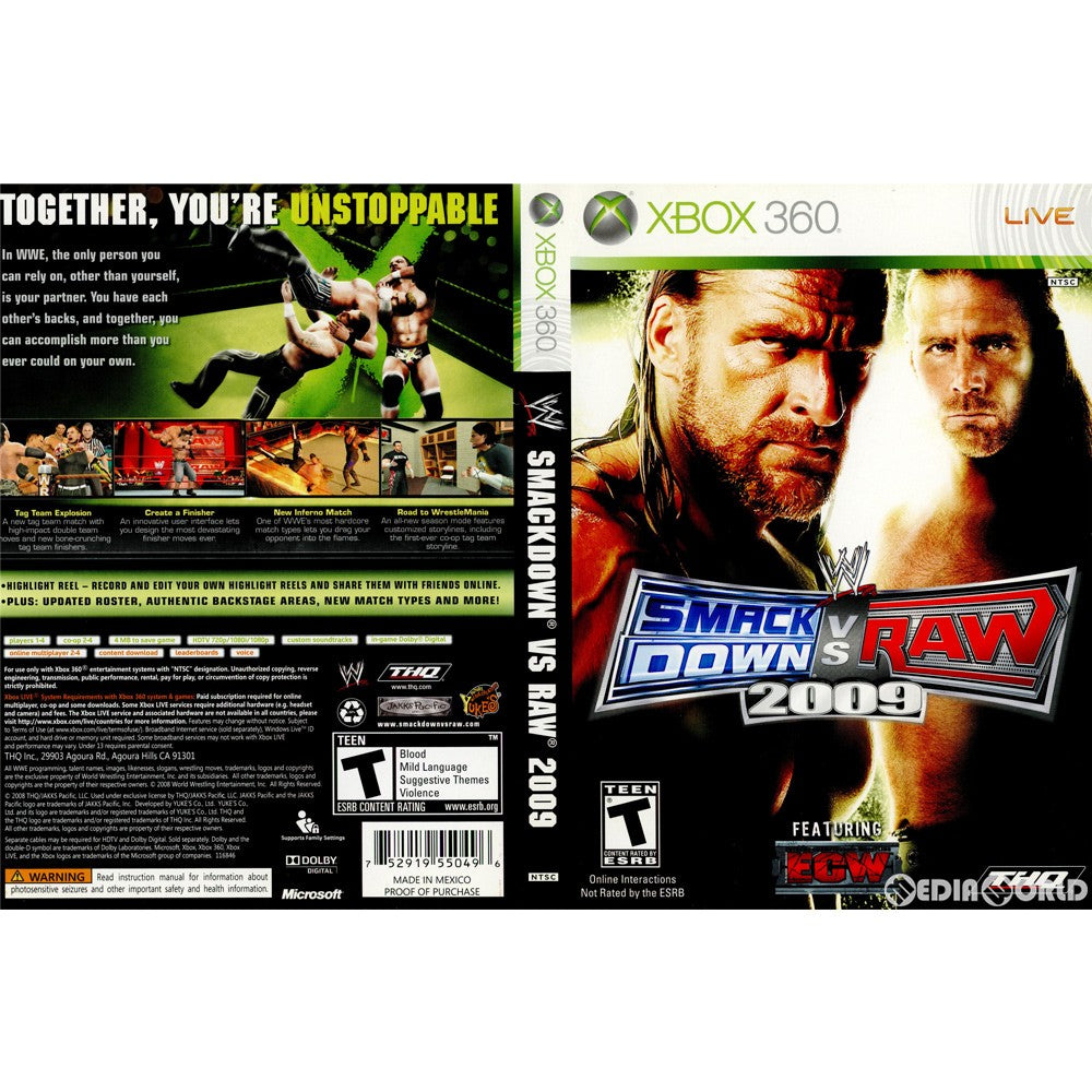 【中古即納】[Xbox360]WWE SmackDown vs. Raw 2009(スマックダウンvsロウ 2009)(北米版)(20081109)