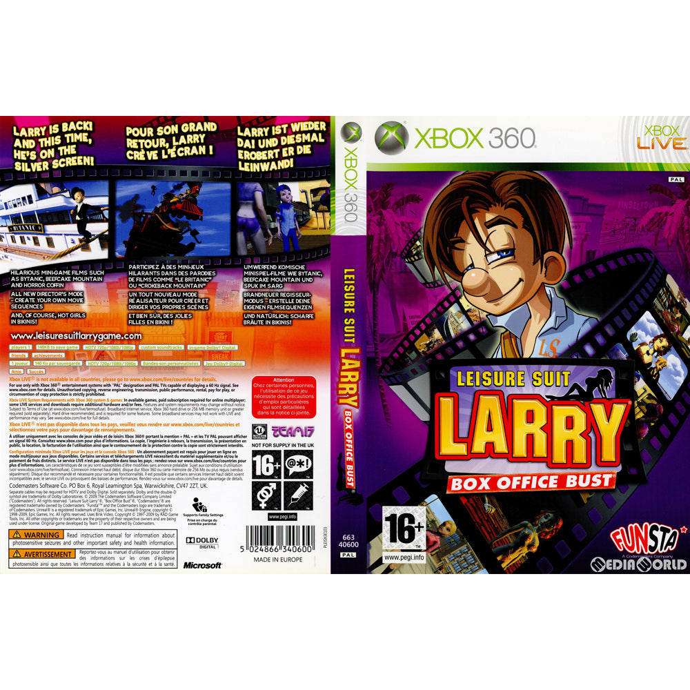 【中古即納】[Xbox360]LEISURE SUIT LARRY: BOX OFFICE BUST(レジャー スーツ ラリー ボックス オフィス バスト) EU版(663-40600)(20090401)