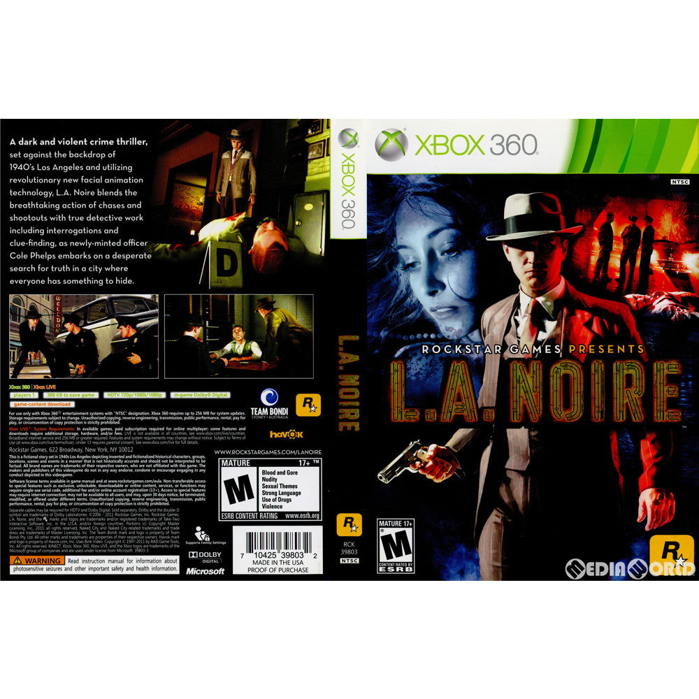 【中古即納】[Xbox360]L.A.NOIRE(L.A.ノワール) 北米版(20110517)