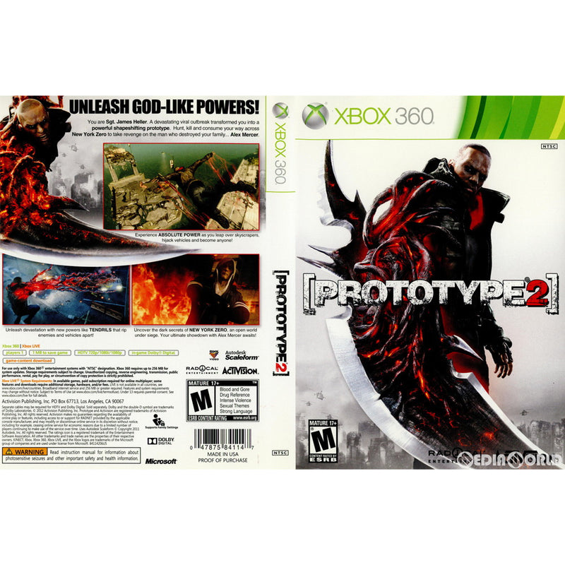 【中古即納】[Xbox360]PROTOTYPE2(プロトタイプ2) 北米版(20120424)