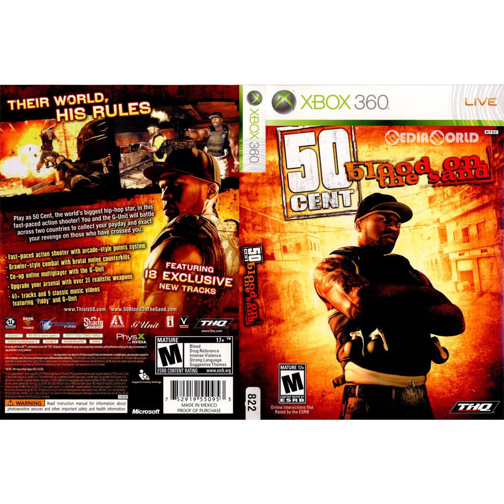 【中古即納】[表紙説明書なし][Xbox360]50 Cent: Blood on the Sand(50セント ブラッド オン ザ サンド)(北米版)(20090224)