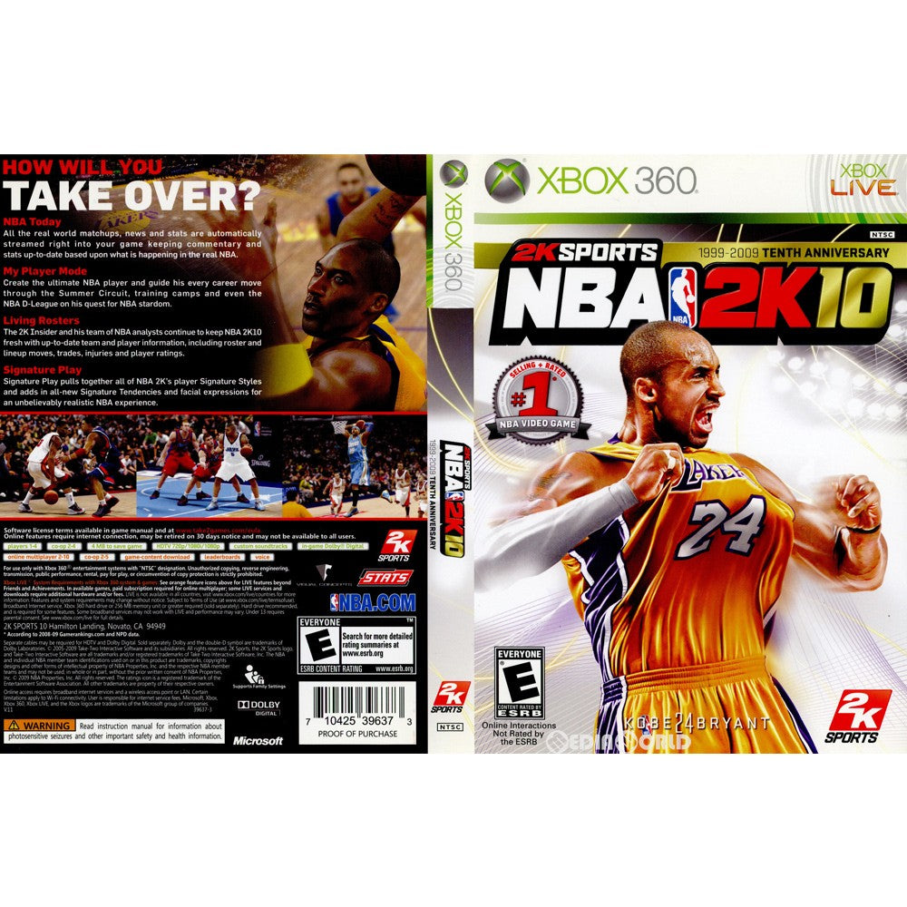 【中古即納】[Xbox360]NBA 2K10 北米版(スリーブパッケージ)(20091006)
