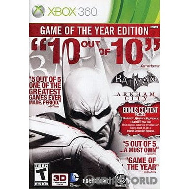 【中古即納】[Xbox360]BATMAN ARKHAM CITY(バットマン:アーカム・シティ) [GAME OF THE YEAR EDITION] 北米版(20120529)