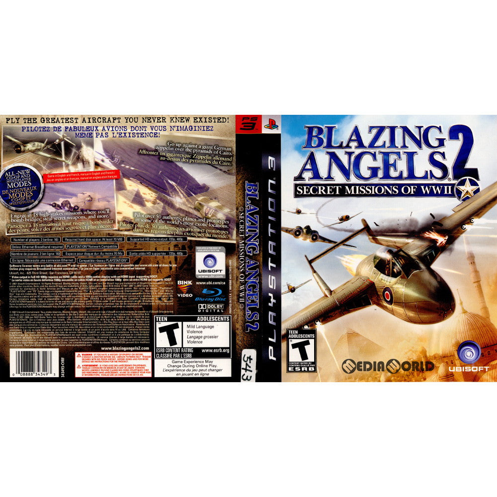 【中古即納】[PS3]Blazing Angels 2: Secret Missions of WWII(ブレイジング・エンジェル2 シークレット・ミッション・オブ・WWII)(北米版)(BLUS-30052) Ubisoft(ユービーアイソフト) (20071106)