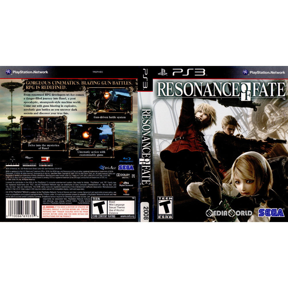【中古即納】[PS3]Resonance of Fate(エンド オブ エタニティ/End of Eternity)(北米版)(BLUS-30484) SEGA (20100316)