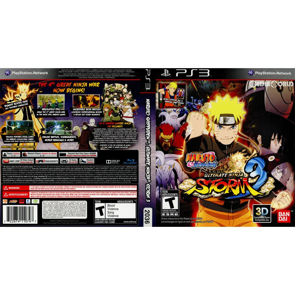 【中古即納】[PS3]NARUTO SHIPPUDEN: Ultimate Ninja STORM 3(NARUTO-ナルト- 疾風伝 ナルティメットストーム3)(北米版)(BLUS-31066) Bandai Namco Entertainment (20130305)