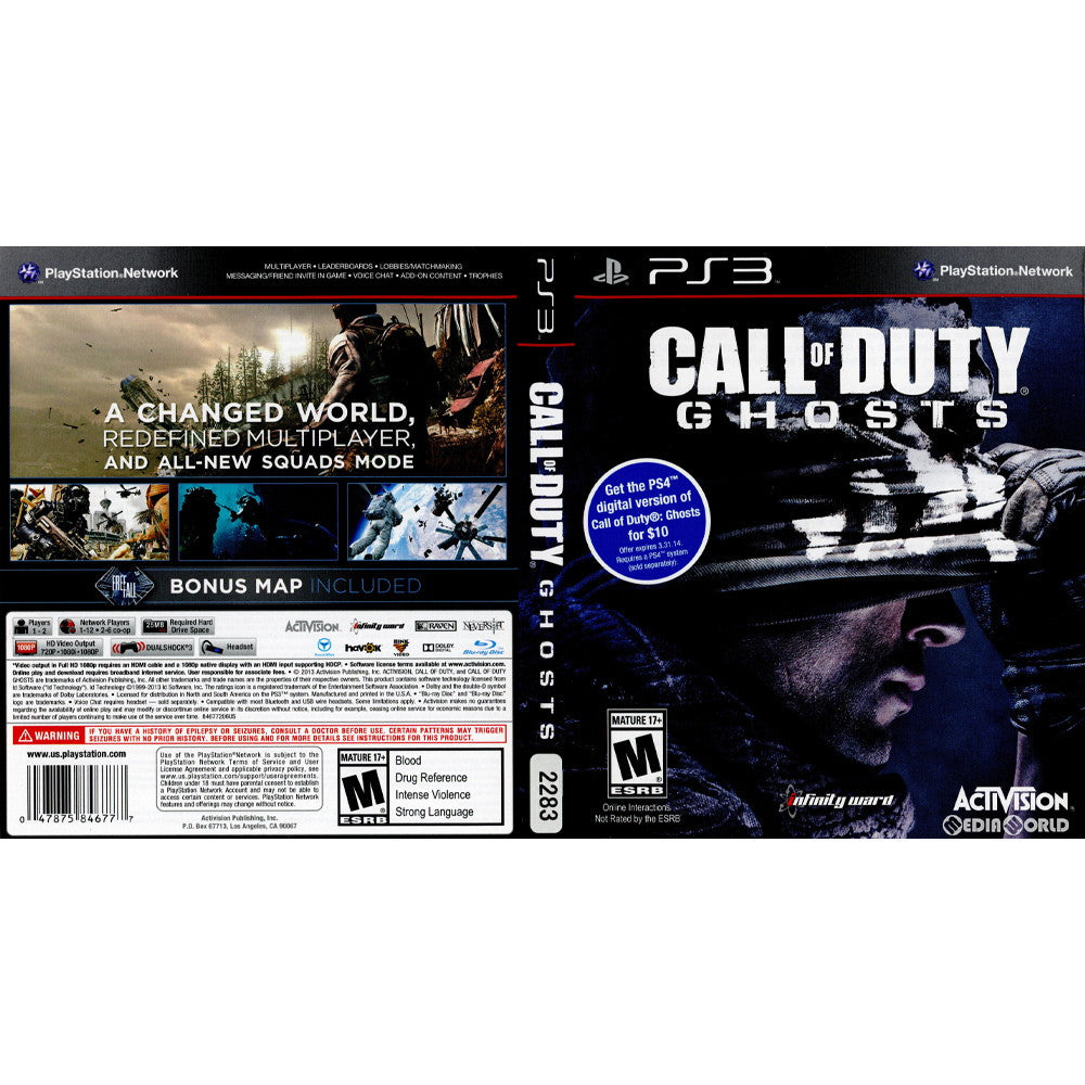 【中古即納】[表紙説明書なし][PS3]Call of Duty: Ghosts(コール オブ デューティ ゴースト)(北米版)(BLUS-31270) Activision (20131105)