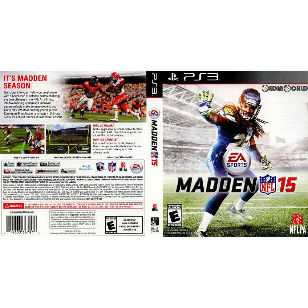 【中古即納】[PS3]Madden NFL 15(北米版)(BLUS-31428) Electronic Arts (20140826)