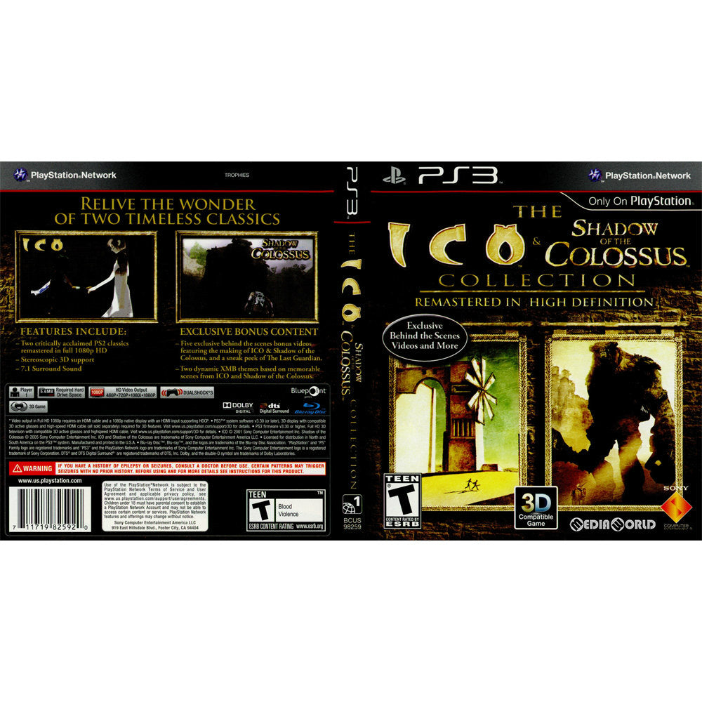 【中古即納】[PS3]The ICO and Shadow of the Colossus Collection(イコ アンド シャドウ オブ ザ コロッサス コレクション)(北米版)(BCUS-98259)(20110927)