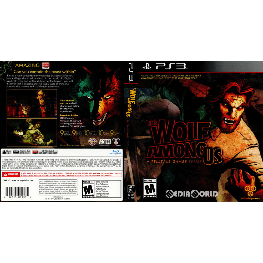 【中古即納】[PS3]The Wolf Among Us(ウルフ・アマング・アス)(北米版)(BLUS-31489) Telltale Games (20141106)