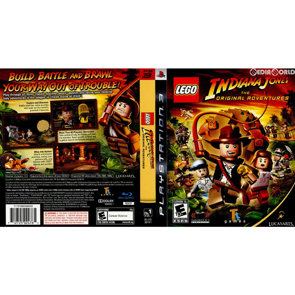 【中古即納】[PS3]LEGO Indiana Jones: The Original Adventures(レゴ インディ・ジョーンズ オリジナルアドベンチャー)(北米版)(BLUS-30141) LucasArts (20080603)