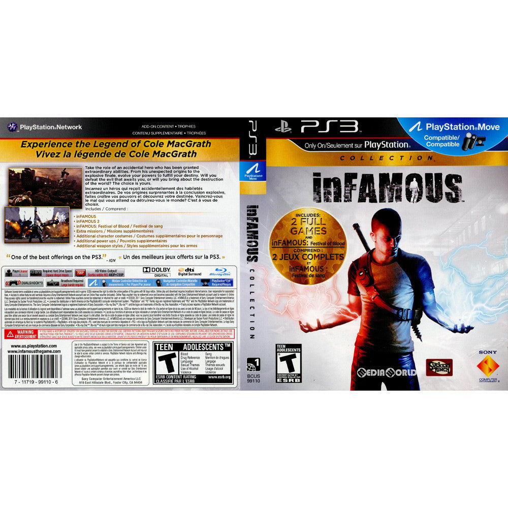 【中古即納】[PS3]inFAMOUS Collection(インファマスコレクション)(北米版)(BCUS-99074) SCEA (20120828)
