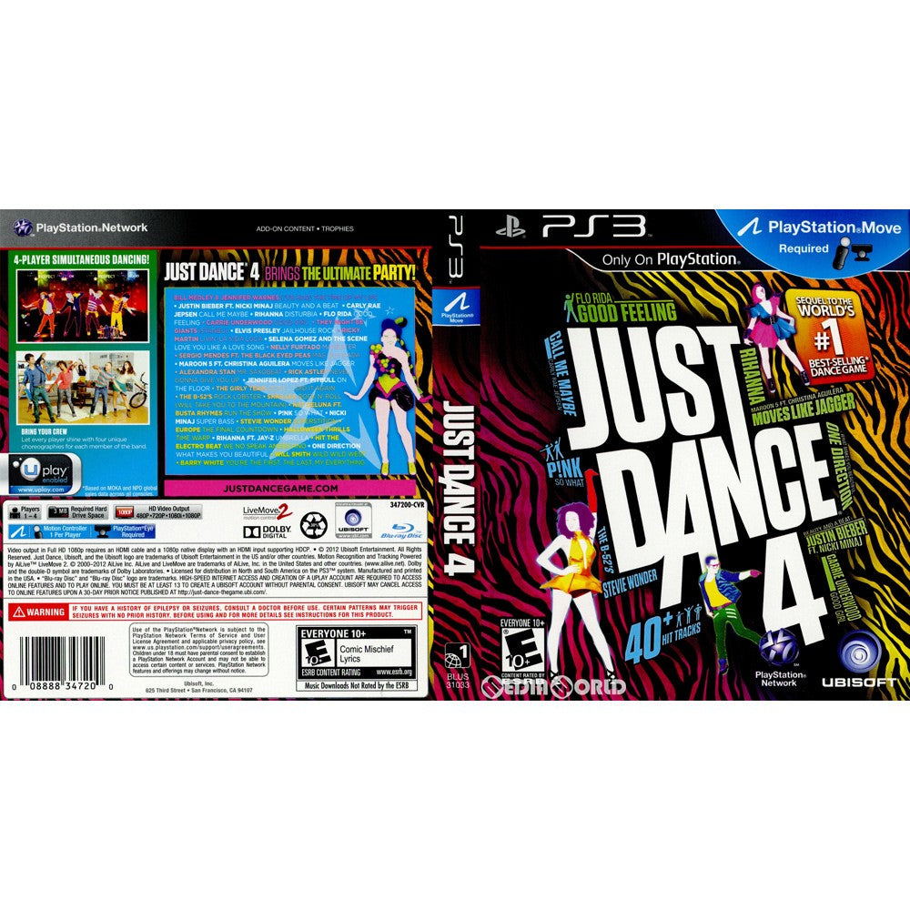 【中古即納】[PS3]JUST DANCE 4(ジャストダンス4)(北米版)(BLUS-31033) Ubisoft(ユービーアイソフト) (20121009)