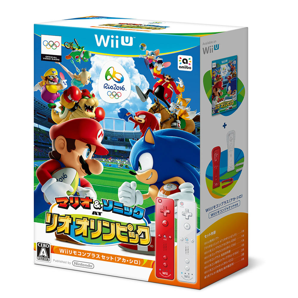 【新品即納】[WiiU]マリオ&ソニック AT リオオリンピック(TM) Wiiリモコンプラスセット(アカ・シロ)(限定版)(20160623)