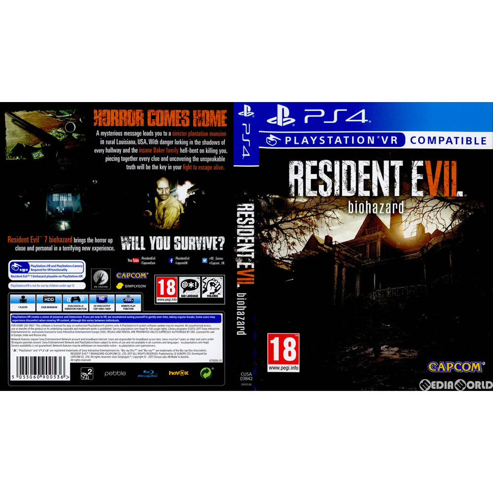 【中古即納】[PS4]Resident Evil 7： biohazard(バイオハザード7)(EU版)(CUSA-03842) Capcom (20170127)