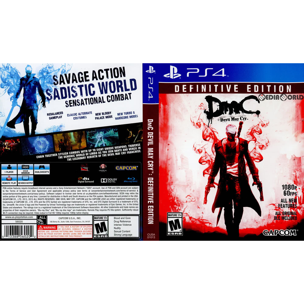 【中古即納】[お得品][表紙説明書なし][PS4]DmC Devil May Cry: Definitive Edition(北米版)(CUSA-01013) Capcom (20150310)